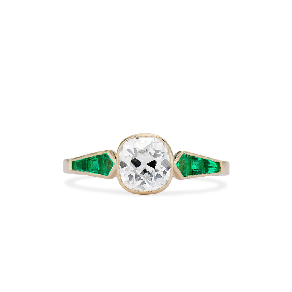 1.04 Old Mine Cut Bezel Emerald Olympia Ring – Ashley Zhang Jewelry