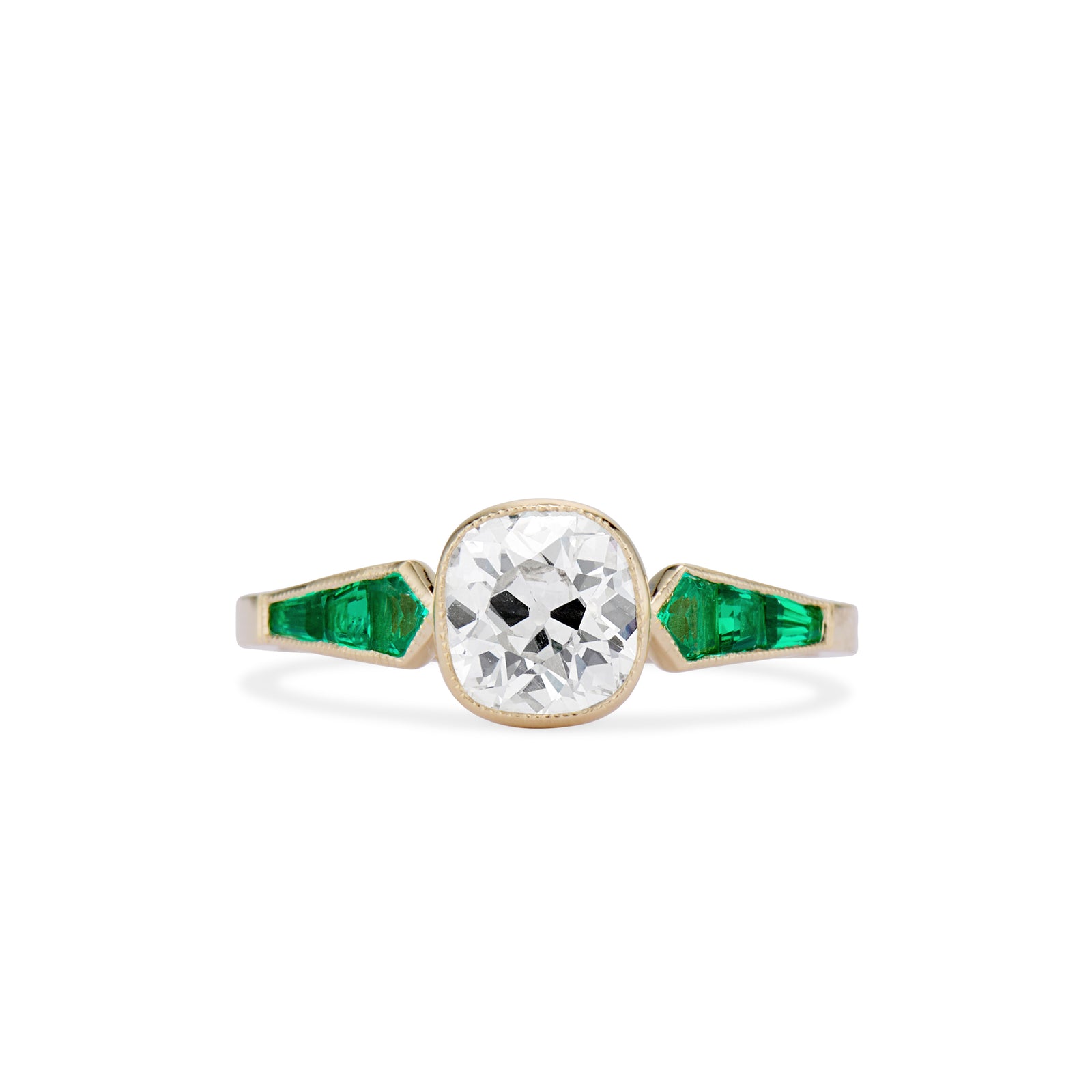 1.04 Old Mine Cut Bezel Emerald Olympia Ring – Ashley Zhang Jewelry