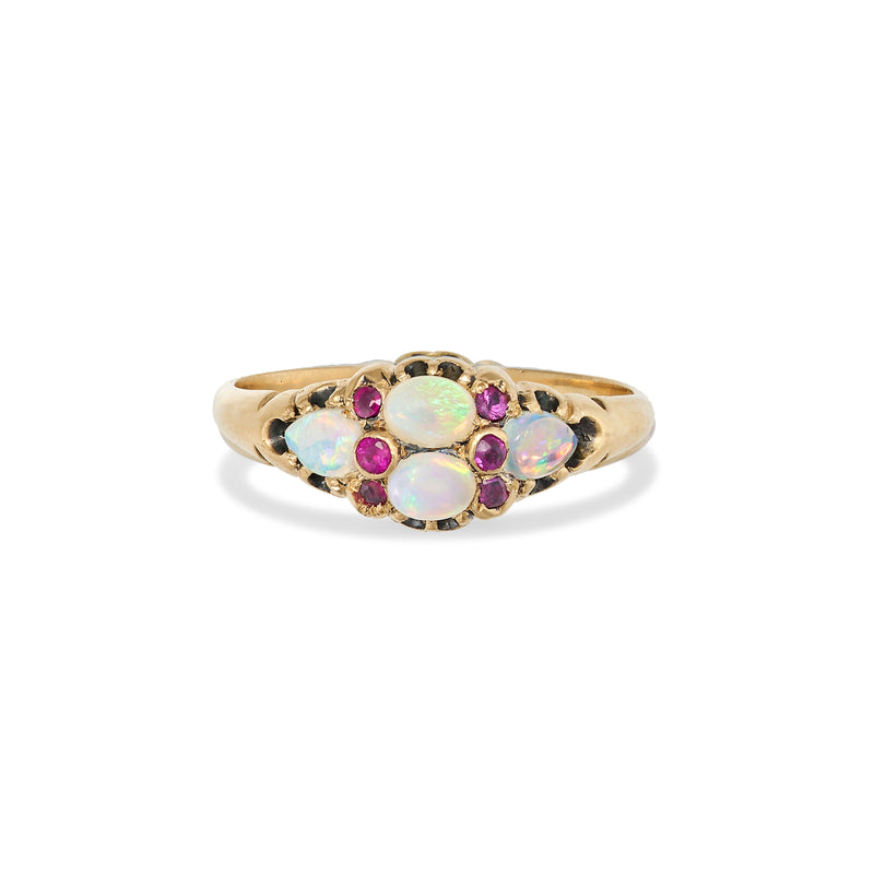 Victorian Opal and Ruby Ring