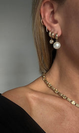 Pearl Bubble Huggie Earrings