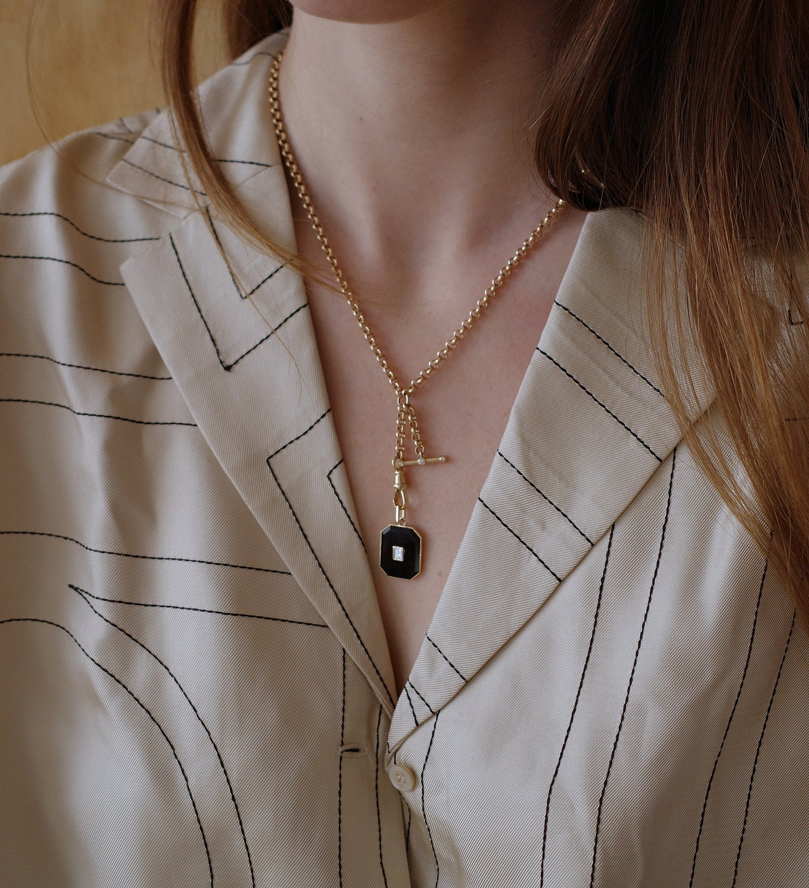 Diamond Albert Chain with Dog Clip Clasp – Ashley Zhang Jewelry