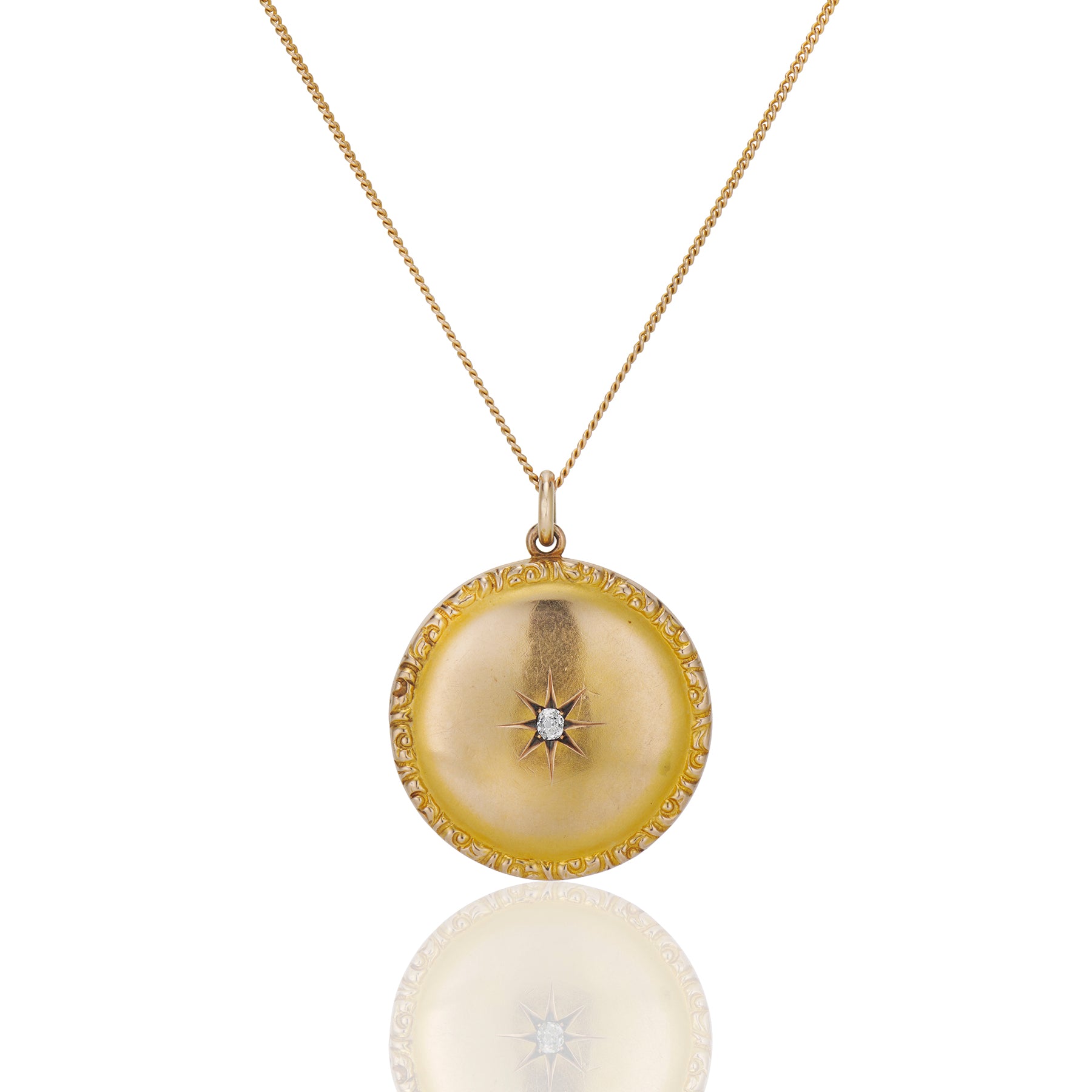 Engraved Diamond Starburst Locket – Ashley Zhang Jewelry
