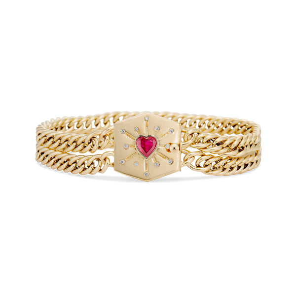 Ruby Heart Love Token Bracelet