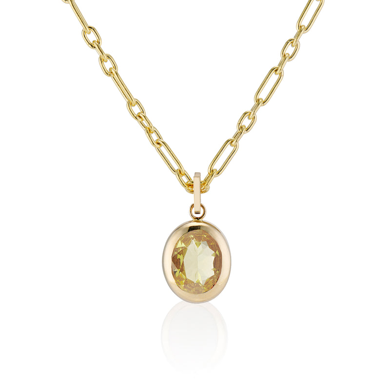 Citrine Bubble Pendant and Eames Chain