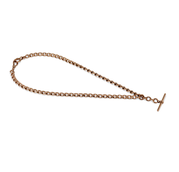 Antique Rose Gold T Bar Chain