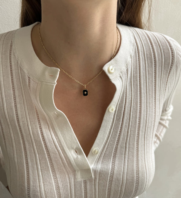 Onyx Diamond Star Charm