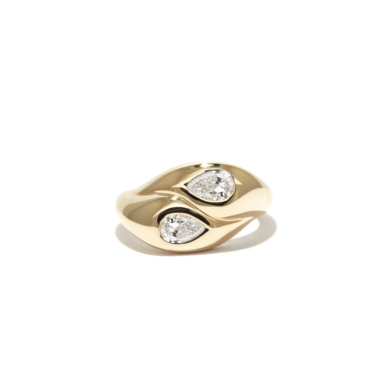 Diamond Toi Et Moi Pear Bubble Ring