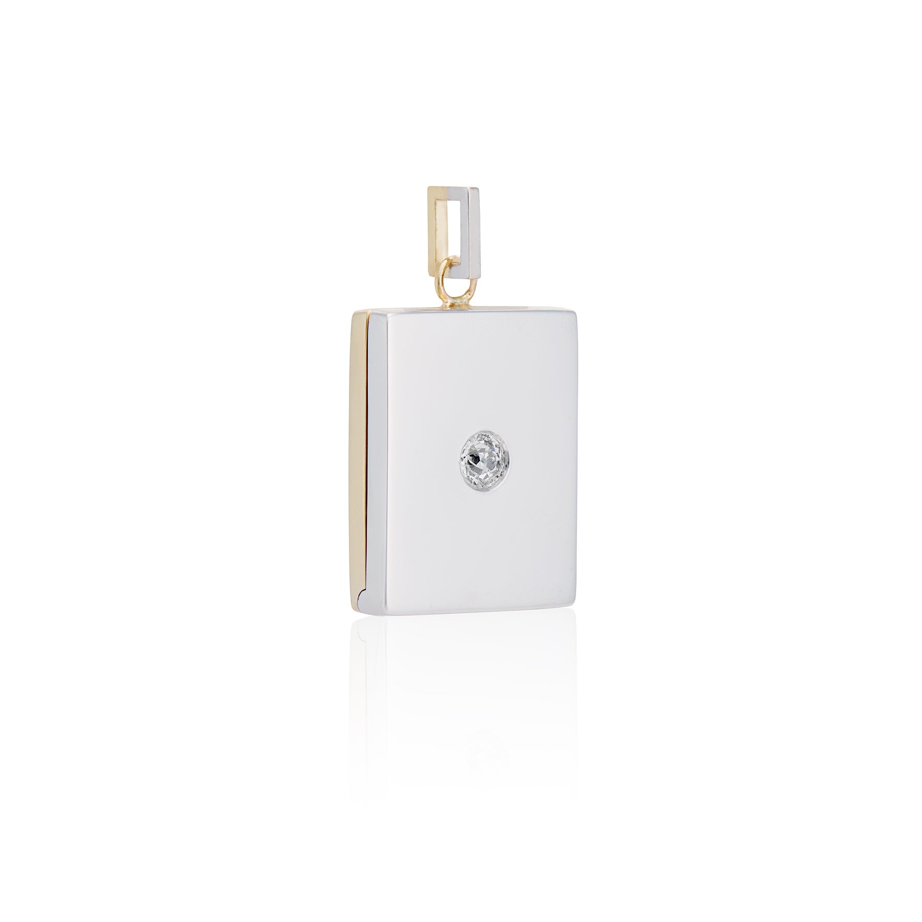 Two Tone Double Old Mine Cut Rectangle Locket – Ashley Zhang Jewelry