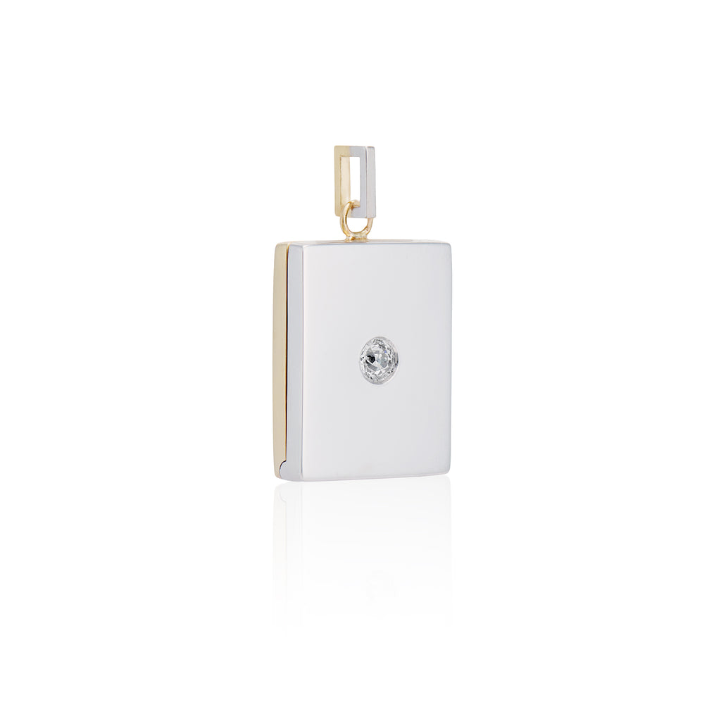 Two Tone Double Old Mine Cut Rectangle Locket – Ashley Zhang Jewelry