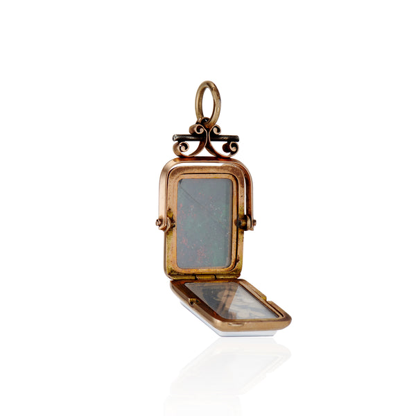 Rectangle Bloodstone and Agate Locket