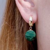 Emerald Bubble Huggie Earrings