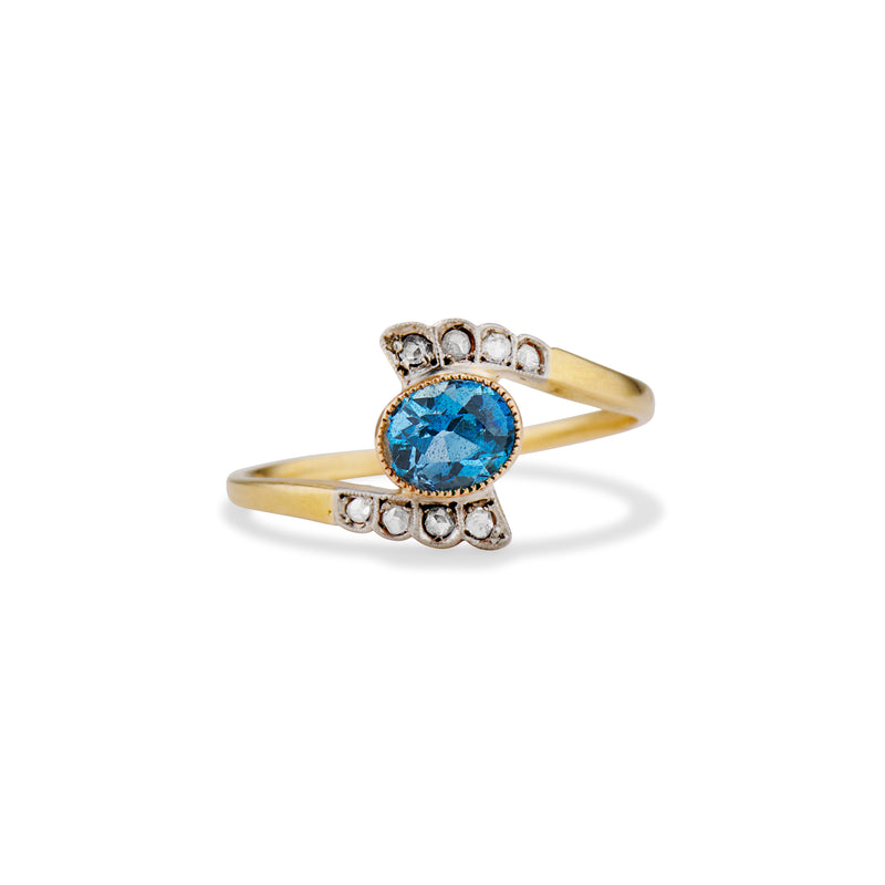 Blue Stone Bypass Ring