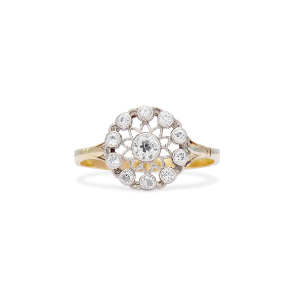 Old European Cut Petite Diamond Cluster Ring