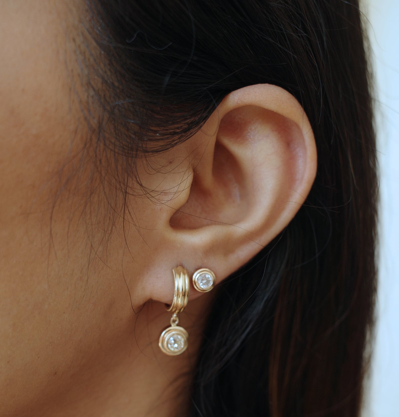 Old European Cut Double Bezel Diamond Studs – Ashley Zhang