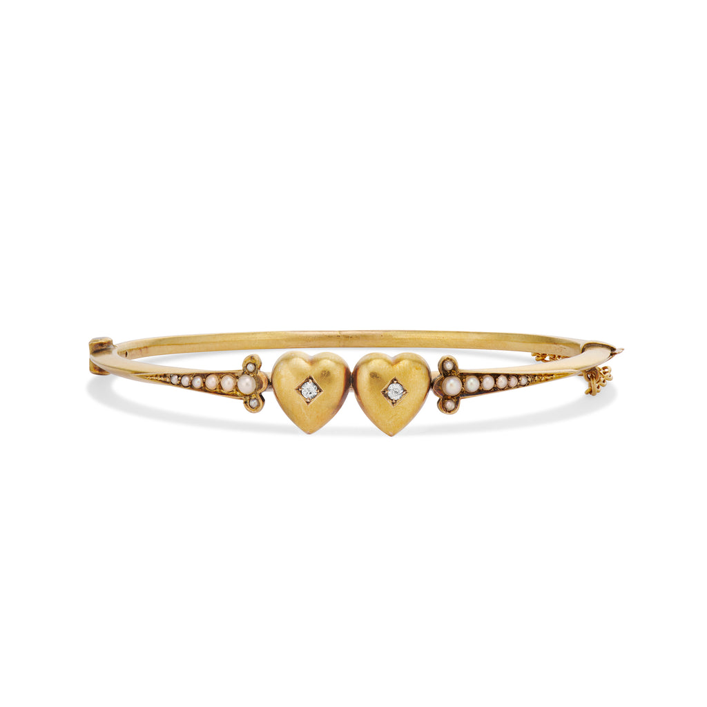 Victorian Twin Heart Bangle – Ashley Zhang Jewelry
