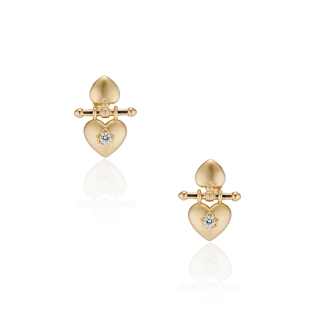 Diamond Puffy Heart Earrings – Ashley Zhang Jewelry
