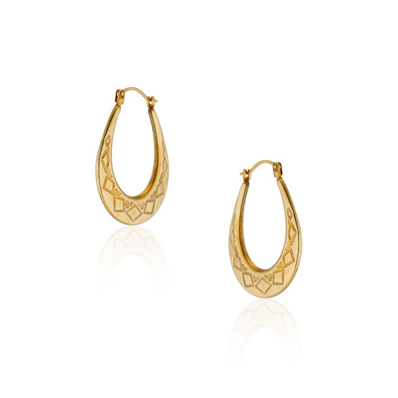 9K Gold Hoops