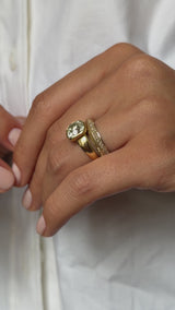 Poesy Knife Edge Pave Diamond Band