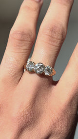 Late Victorian Three Old European Cut Diamond Ring