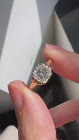 1.12 Antique Emerald Cut Diamond Ring