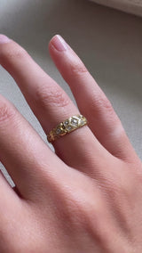 1898 Carved Diamond Gypsy Ring