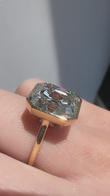 6.24 Carat Aria Vintage Asscher Cut Bezel Ring