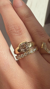 1.40 Carat Light Brown Old Mine Cut Arlo Engagement Ring