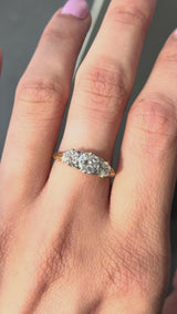 Antique Old Mine Cut Diamond Half Hoop