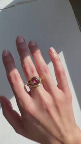 Vintage Pink Tourmaline Wave Ring