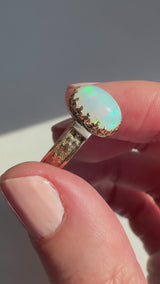 Decorative Chased Shank Victorian Opal Ring