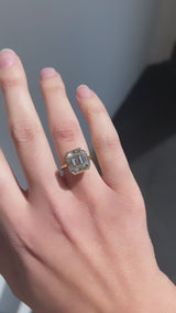 6.24 Carat Aria Vintage Asscher Cut Bezel Ring