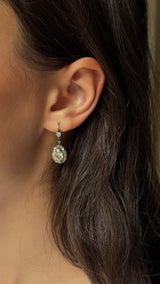 Antique Pear Cut Diamond Earrings