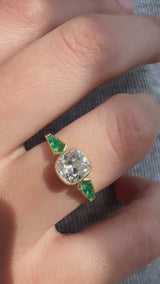 1.04 Old Mine Cut Bezel Emerald Olympia Ring