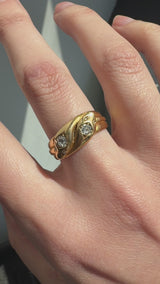 1880 Entwined Old Mine Cut Diamond Snake Ring