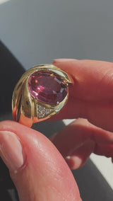 Vintage Pink Tourmaline Wave Ring