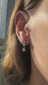 Estate Mixed Cut Diamond Dangling Earrings