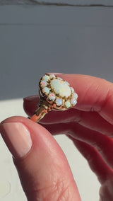 Victorian Revival Vintage Opal Cluster Ring