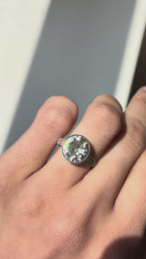 3.40 Carat Old Europeanc Cut Diamond Engagement Ring