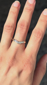 White Gold and Diamond Curved Band