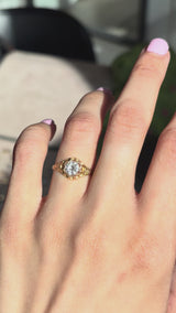 0.75 Carat Old European Cut Diamond Belcher Ring 1882