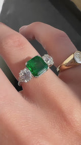 1.5 carat Zimbabwe Emerald Ring