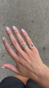 0.90 Carat Old Mine Cut Diamond Collet Set Ring