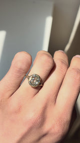 Edwardian 3.02 Carat Old Mine Cut Bezel Ring