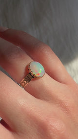 Decorative Chased Shank Victorian Opal Ring