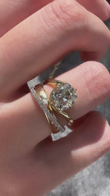 2.30 Carat Antique Old Mine Cut Serra Engagement Ring