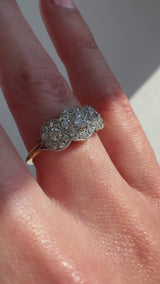 Midcentury Old Mine Cut Diamond Illusion Ring