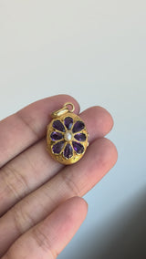 French Amethyst and Pearl Locket