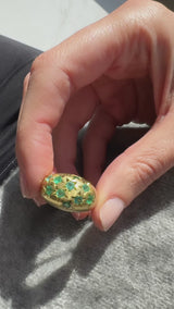 Estate Emerald Starburst Bombe Ring