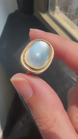 Large Victorian Moonstone Bezel Ring