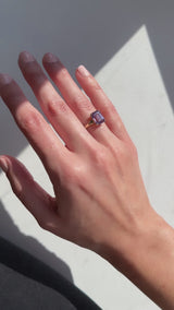 Midcentury Emerald Cut Amethyst Ring